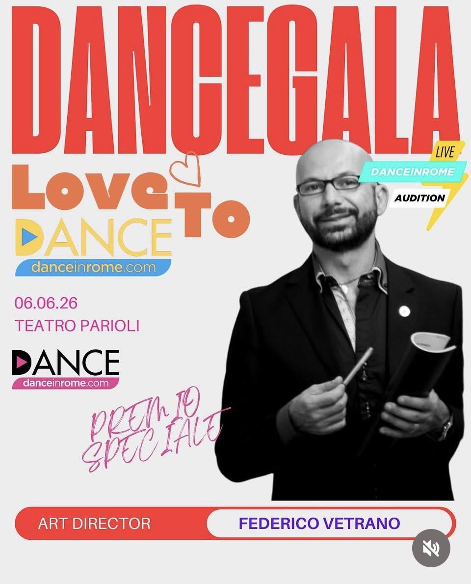 2026 – DANCE IN ROME Premio Speciale Art Director a Federico Vitrano presso il Teatro Parioli Costanzo Roma. Vinciitori del Premio Cultura Musicale coreografia Francesca Ciccozzi.